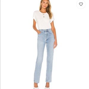 Agolde Lana straight full length in riptide